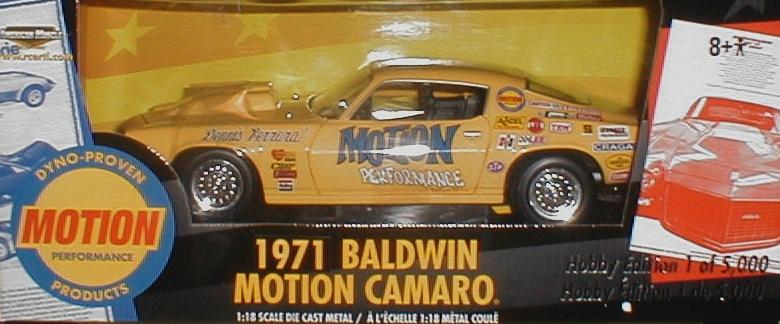 Yellow 1971 Baldwin Motion Camaro