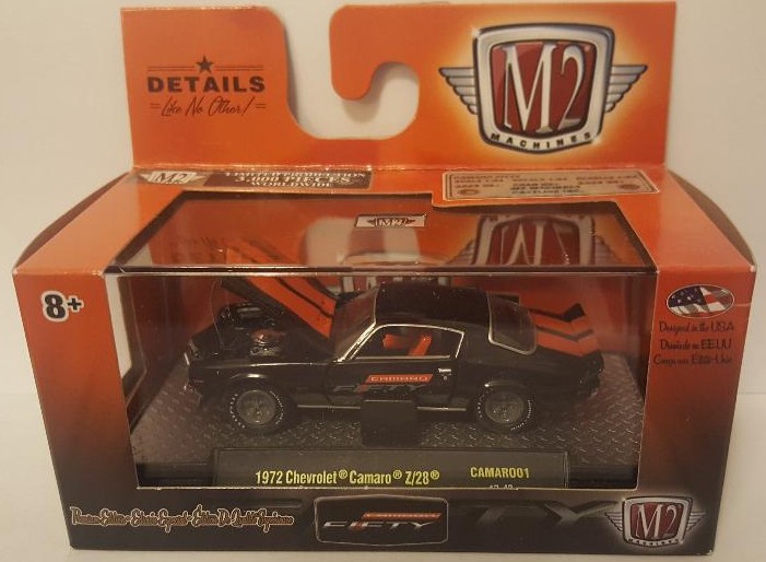 M2 Machines Black 1972 Camaro Z28