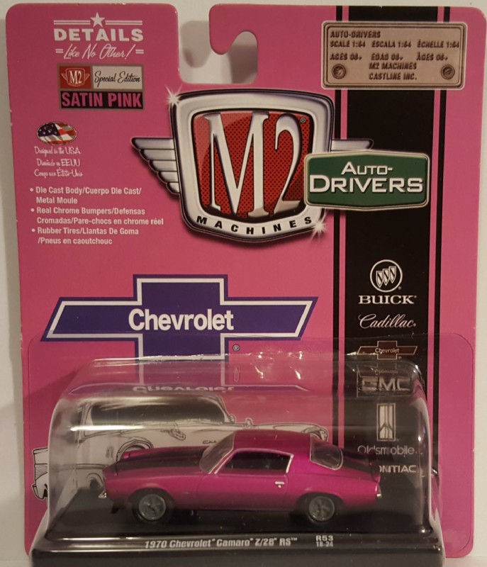 M2 Machines Satin Pink 1970 Camaro Z28