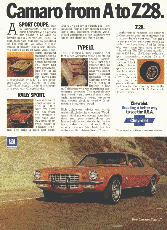 1973 Camaro Magazine Ad
